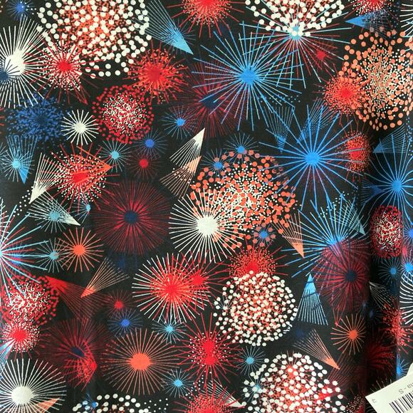 NWT Lularoe Irma T Small Black Shirt Top Fireworks July 4th Patriotic Holiday - Picture 2 of 5